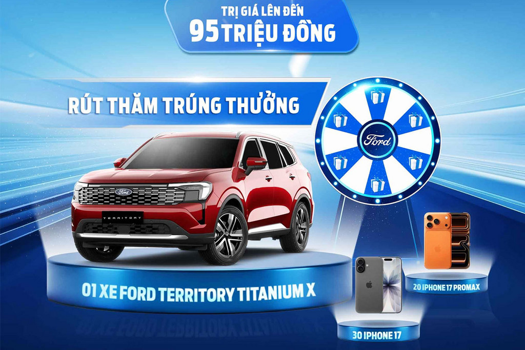 Ưu đãi Ford Cần Thơ tháng 5/2026: Lãi 0%, trúng Territory X
