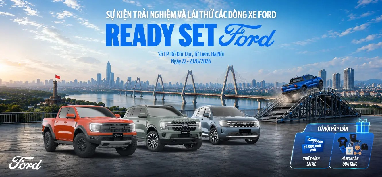 Banner sự kiện Ready Set Ford diễn ra ngày 22-23/8/2026 tại Hà Nội